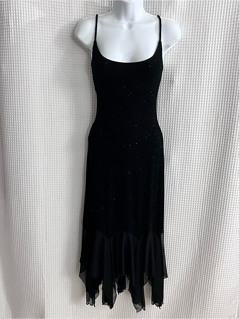 Onyx Nite Black Sparkle High-Low Slip Dress size 10